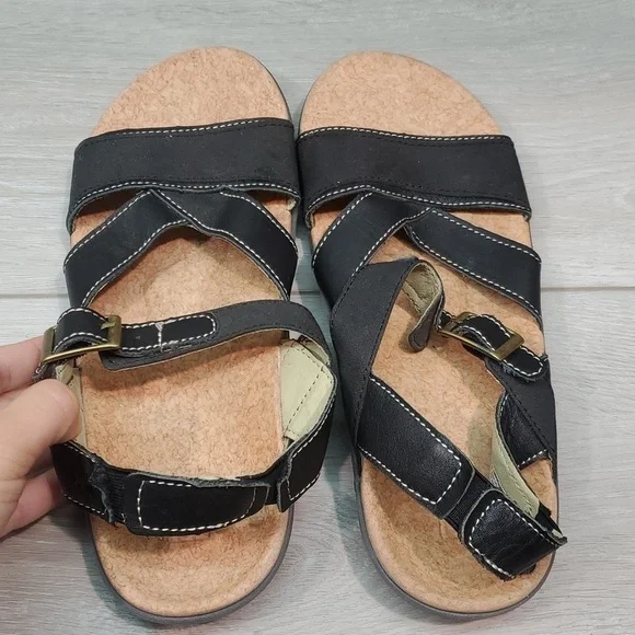 Sold Spenco Womens Ankle Strap Sandals Flats Slide Flip flop shoes sz 7 - Picture 9 of 12